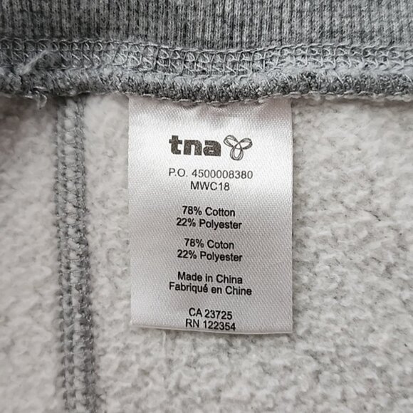 TNA Women's Hoodie Heathered Grey Fleece Lined Front Zip Pockets Size Small - Picture 9 of 12